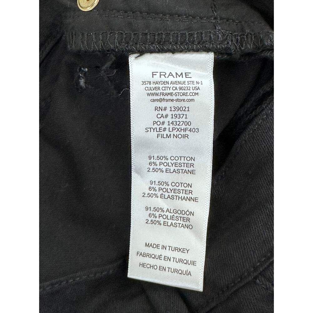 FRAME Le Pixie Jeans Cotton Blend Noir Women's 26P High Flare NWT - Picture 13 of 15